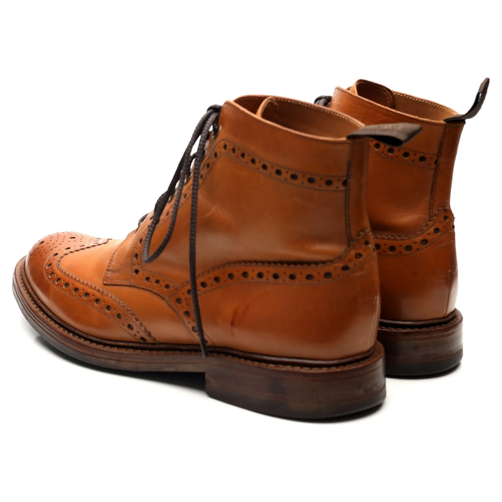 1880 'Bedale' Tan Brown Leather Boots UK 8 G