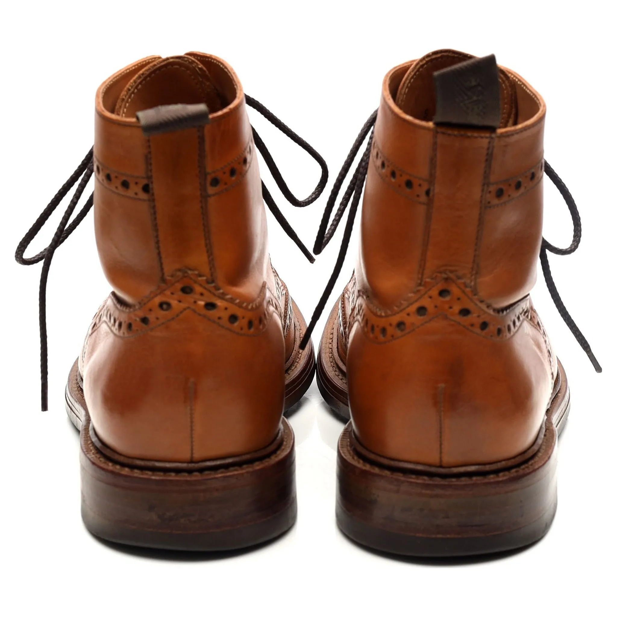 1880 'Bedale' Tan Brown Leather Boots UK 8 G