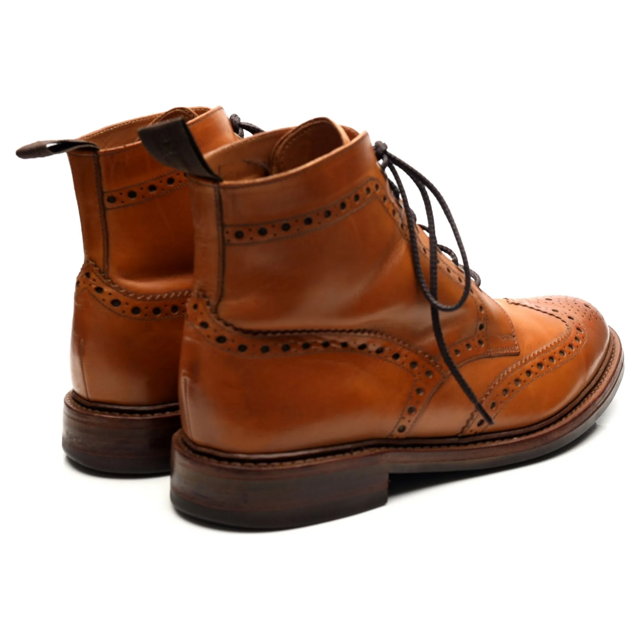 1880 'Bedale' Tan Brown Leather Boots UK 8 G