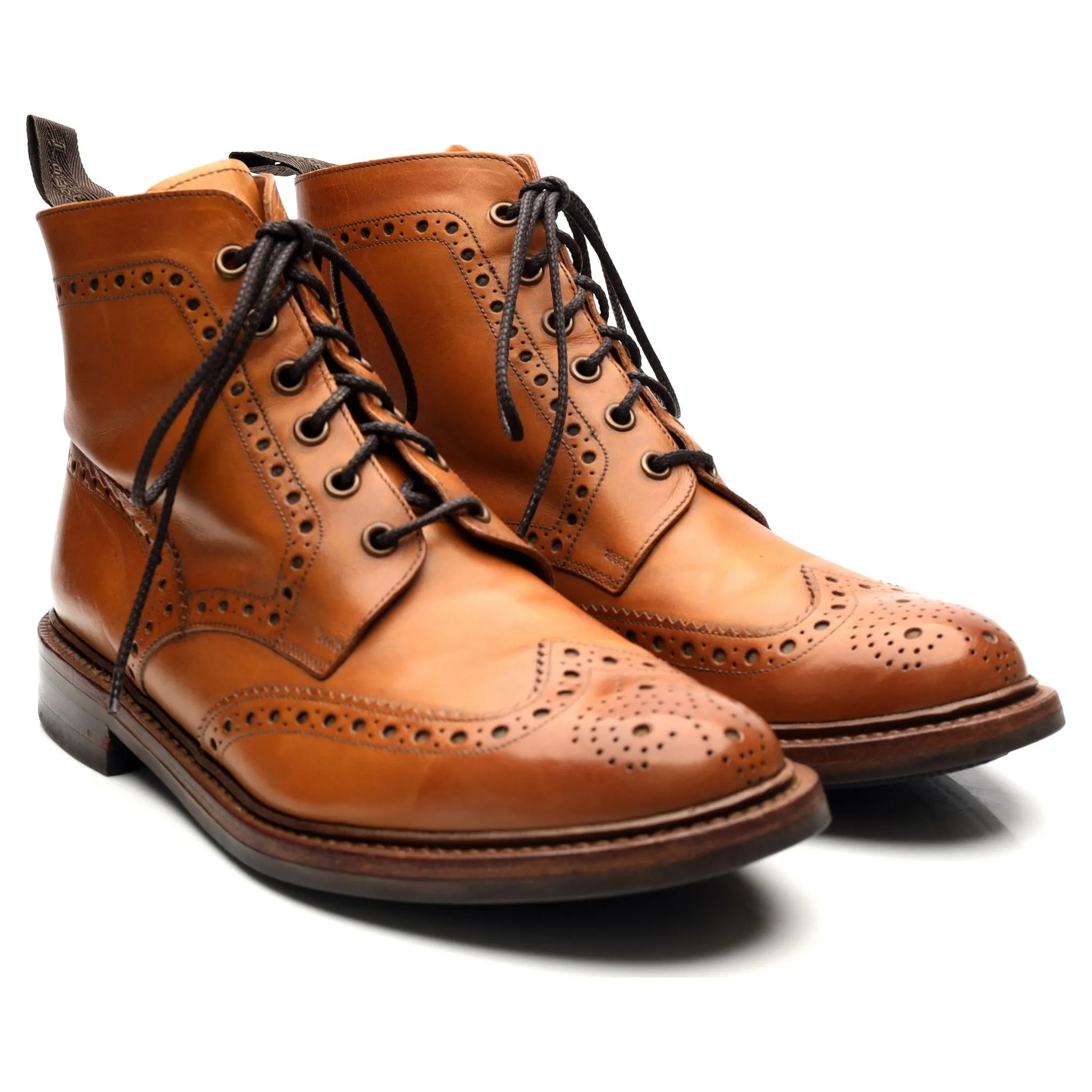 1880 'Bedale' Tan Brown Leather Boots UK 8 G