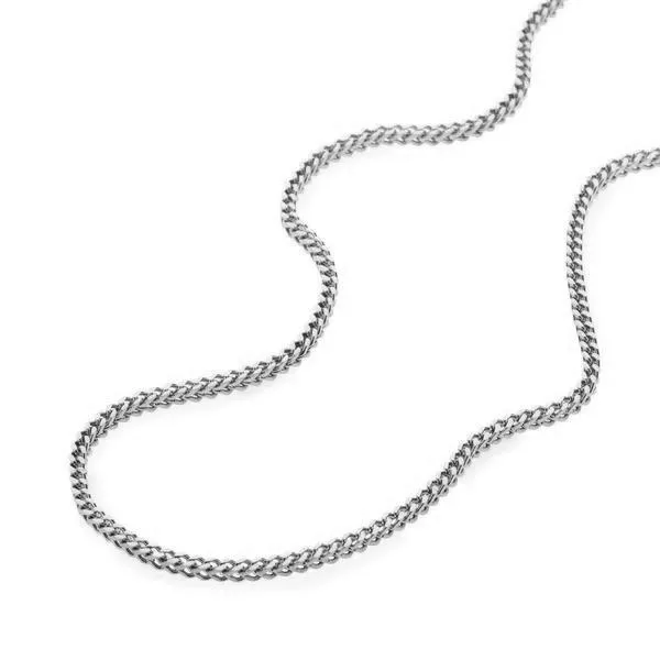 2.5mm WHITE gold Franco Box Chain