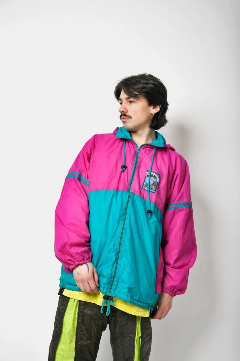 90s windbreaker blue pink