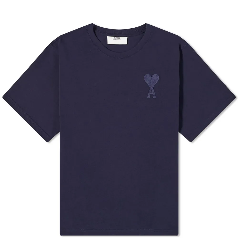 AMI Tonal Logo T-ShirtNavy