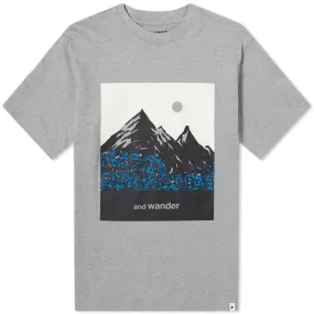 and wander Mountain & Moon T-ShirtGrey