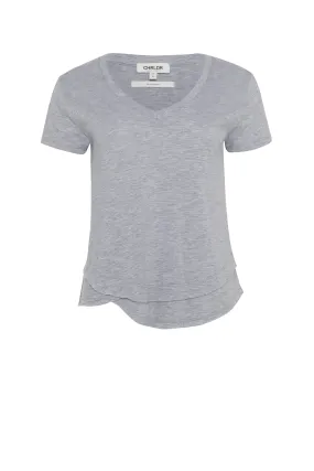 AVA V-NECK MOCK LAYER TEE