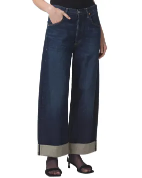 Ayla Baggy Cuffed Crop Jean in Bravo