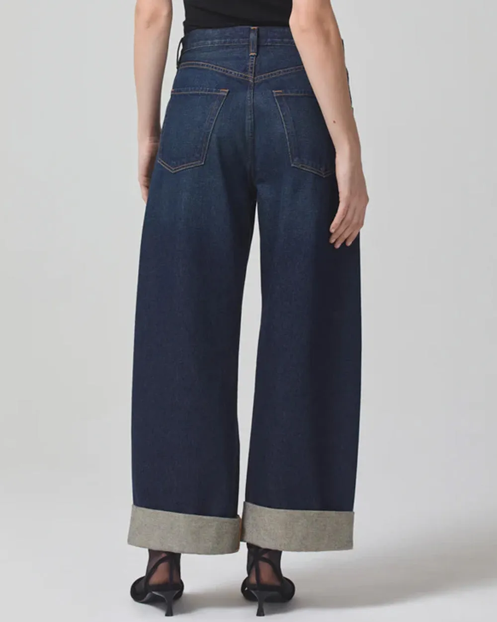 Ayla Baggy Cuffed Crop Jean in Bravo