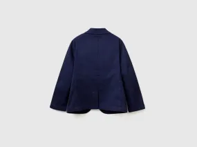 Blazer in stretch cotton - Dark Blue | Benetton