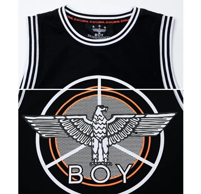 BOY LONDON  |Unisex Studded Bi-color Plain Cotton Fringes Oversized