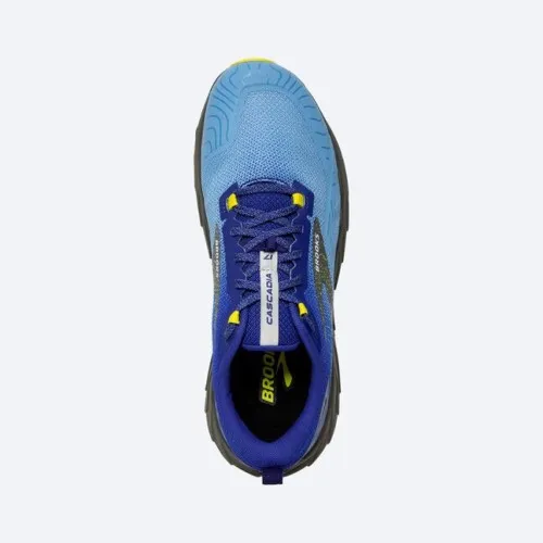 Brooks Cascadia 17 Blue / Surf / Sulphur  Find out why the Cascadia has been loved by trail runners for years. The new men's Cas