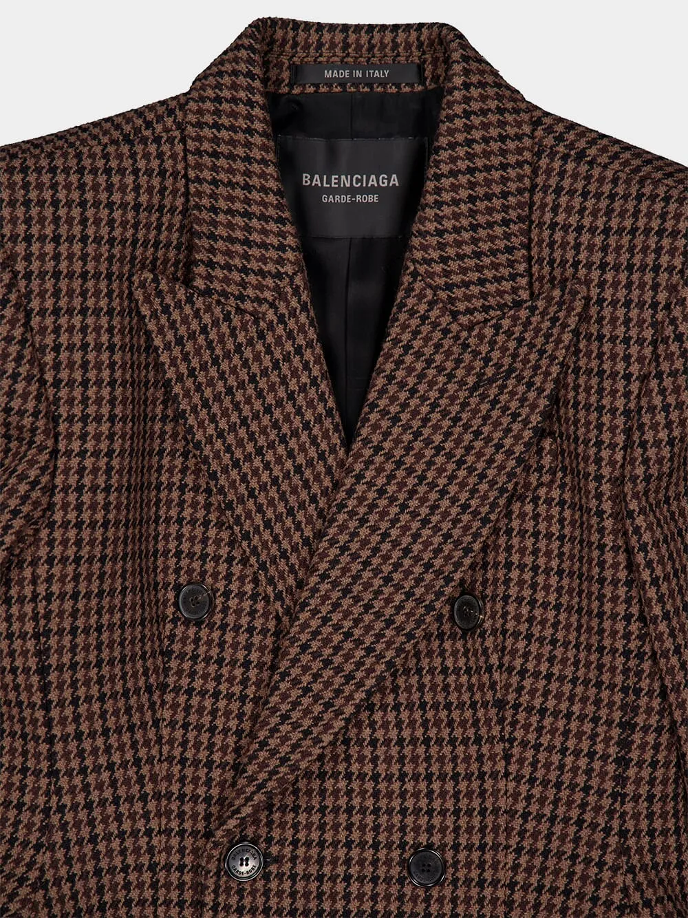 Checked Double-Breasted Coat