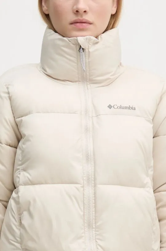 Columbia jacket Puffect Colorblock women's beige color 2088501