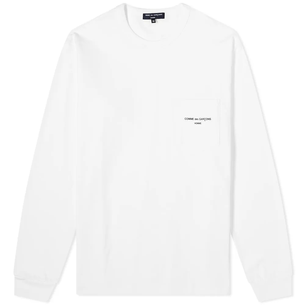 Comme Des Garcons Homme Long Sleeve Logo T-ShirtWhite