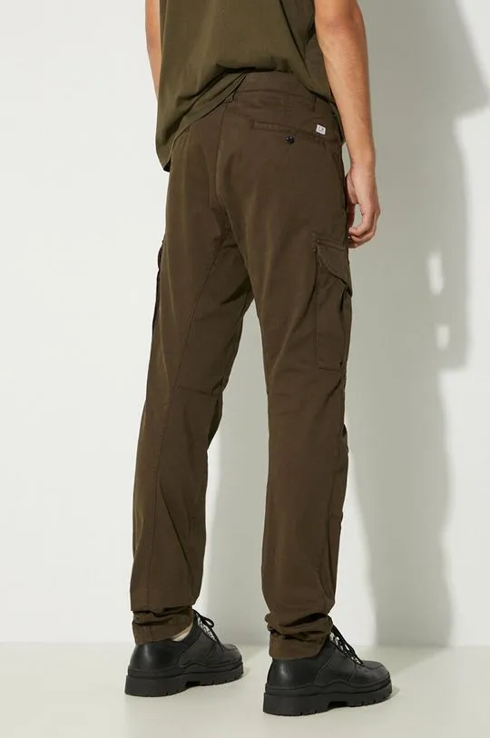 C.P. Company trousers Stretch Sateen Ergonomic Lens Double Cargo Pants men's green color 17CMPA186A005529G