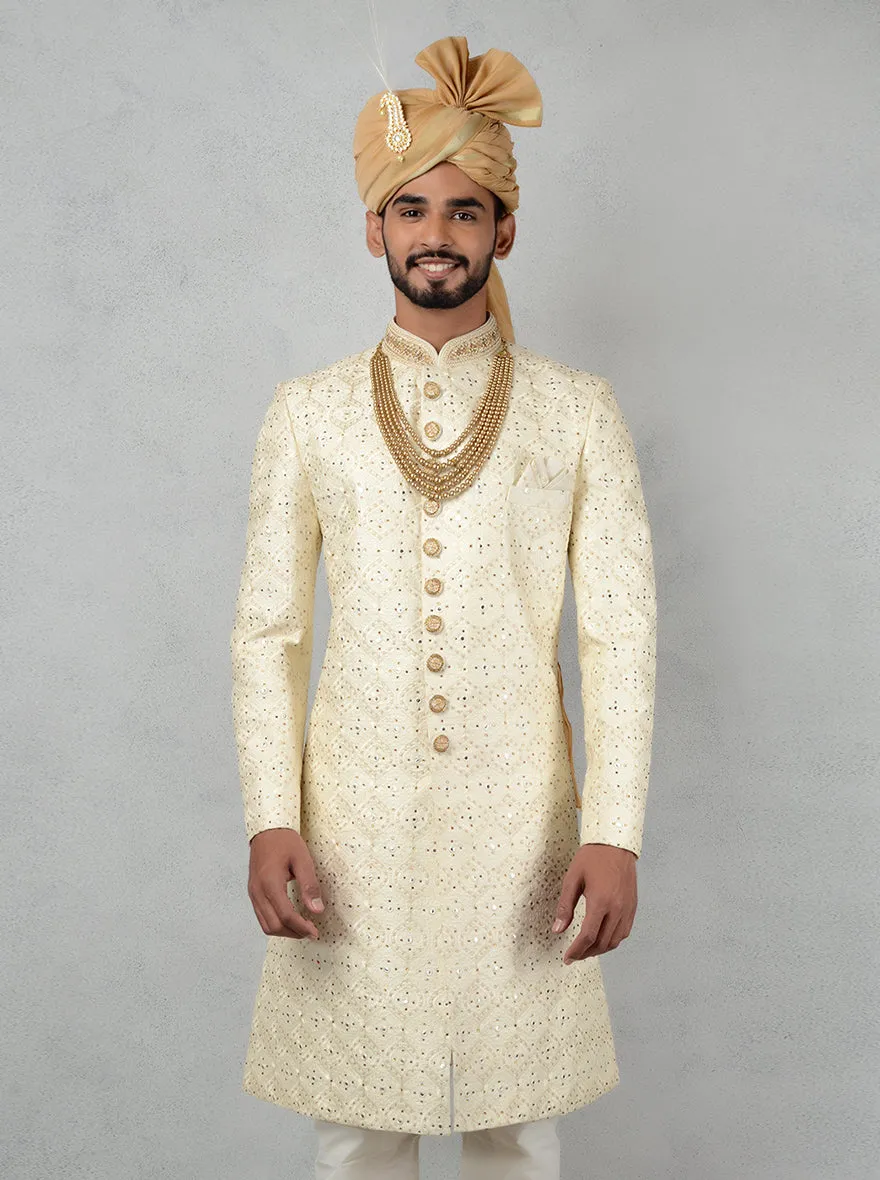 Cream Sherwani | Azania