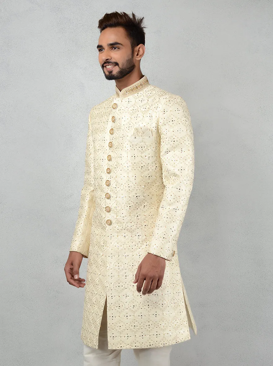 Cream Sherwani | Azania