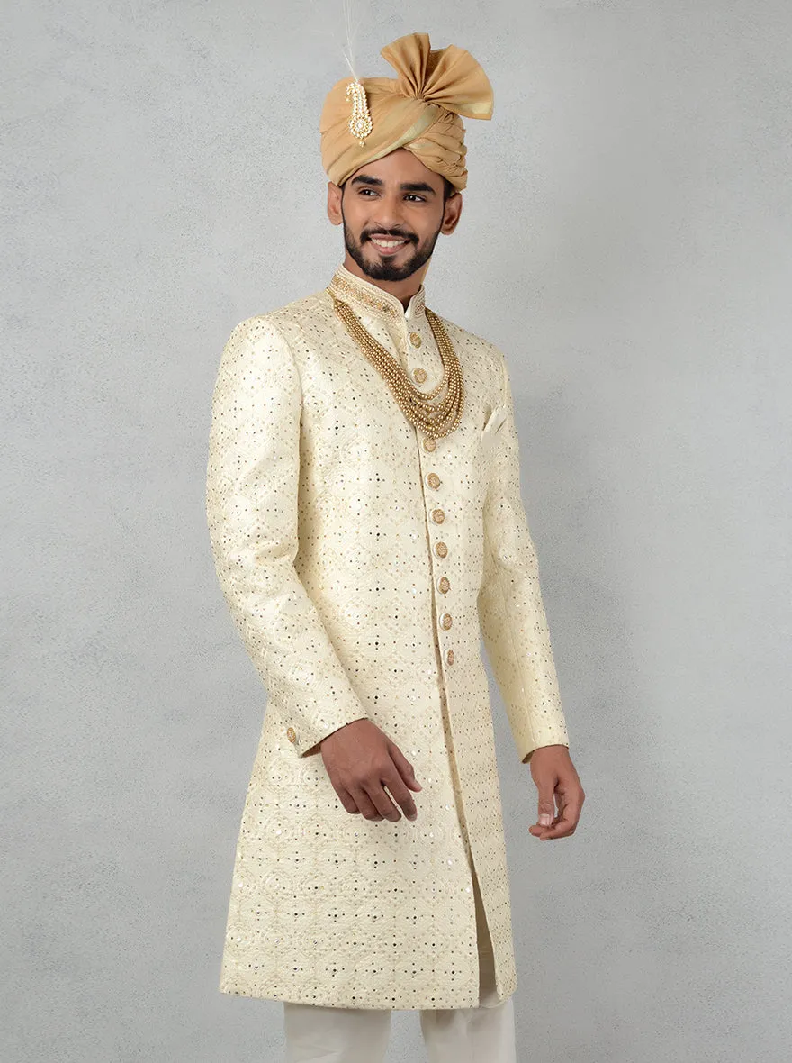 Cream Sherwani | Azania