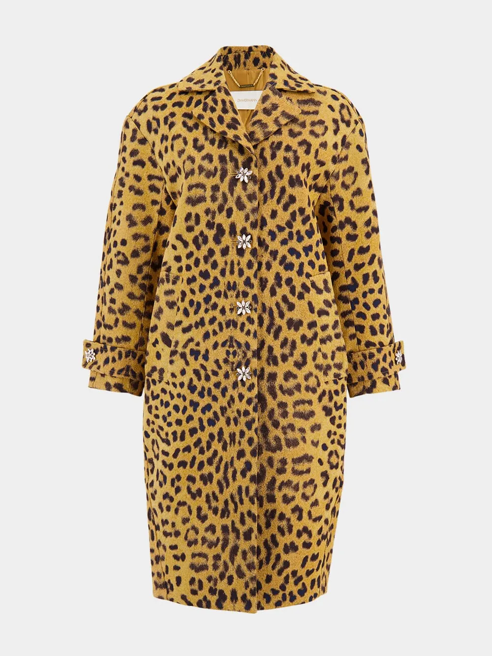 Crush Jacquard Barrel Leopard Coat