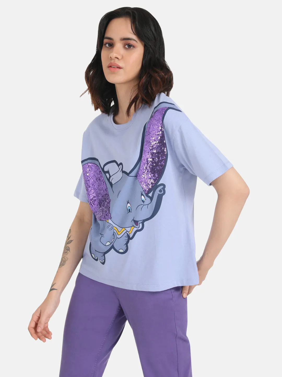 Dumbo  Disney Printed T-Shirt With Sequin Work