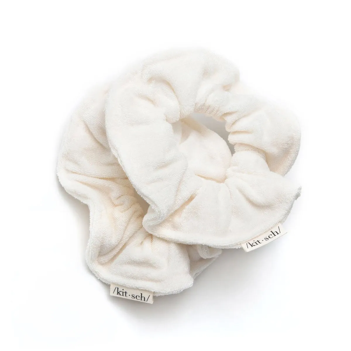 Eco-Friendly Bamboo Towel Scrunchies 2pck | White