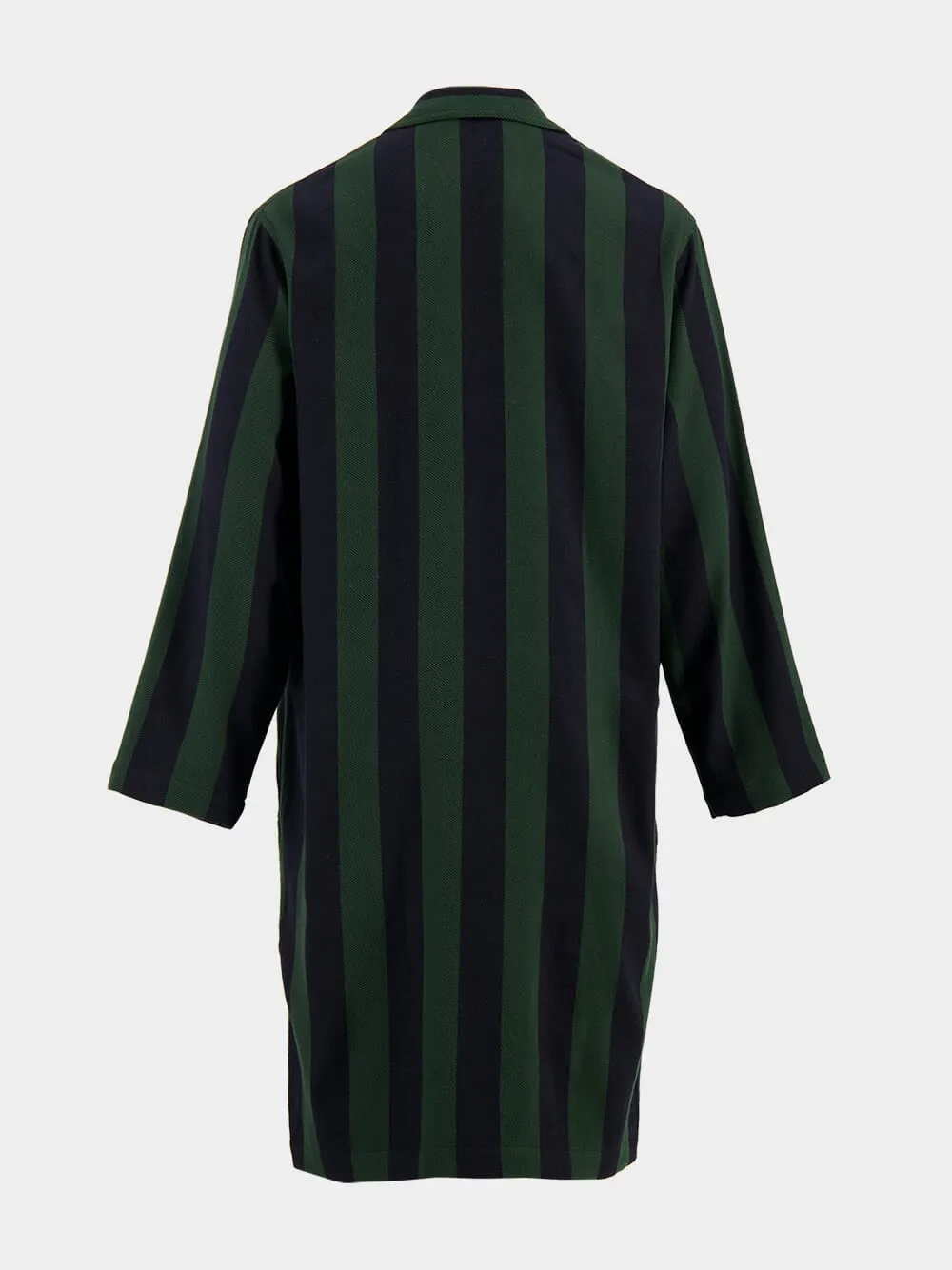 Emerald Elegance Striped Coat