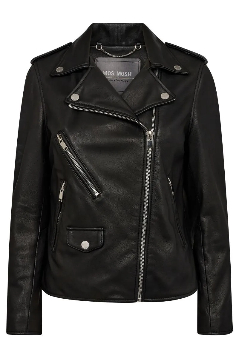 Frances Biker Jacket  | Black | Lderjakke fra Mos Mosh