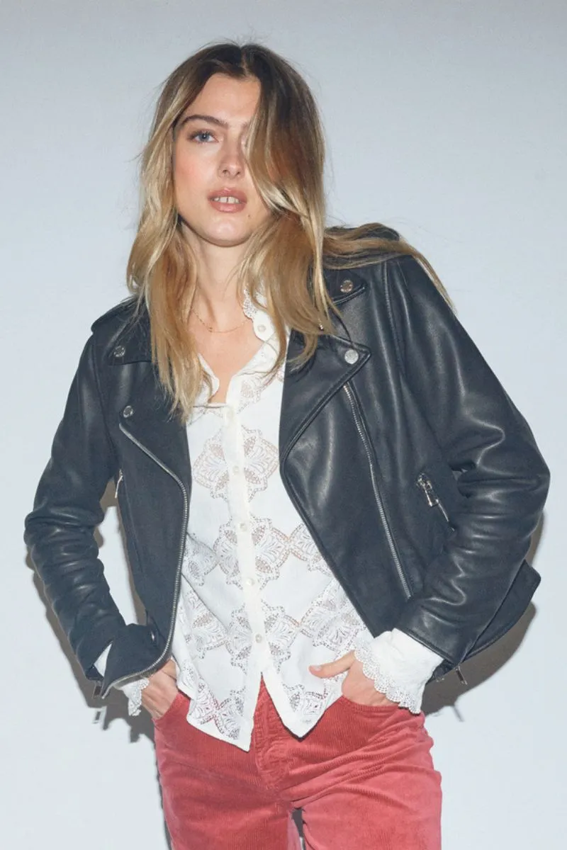 Frances Biker Jacket  | Black | Lderjakke fra Mos Mosh