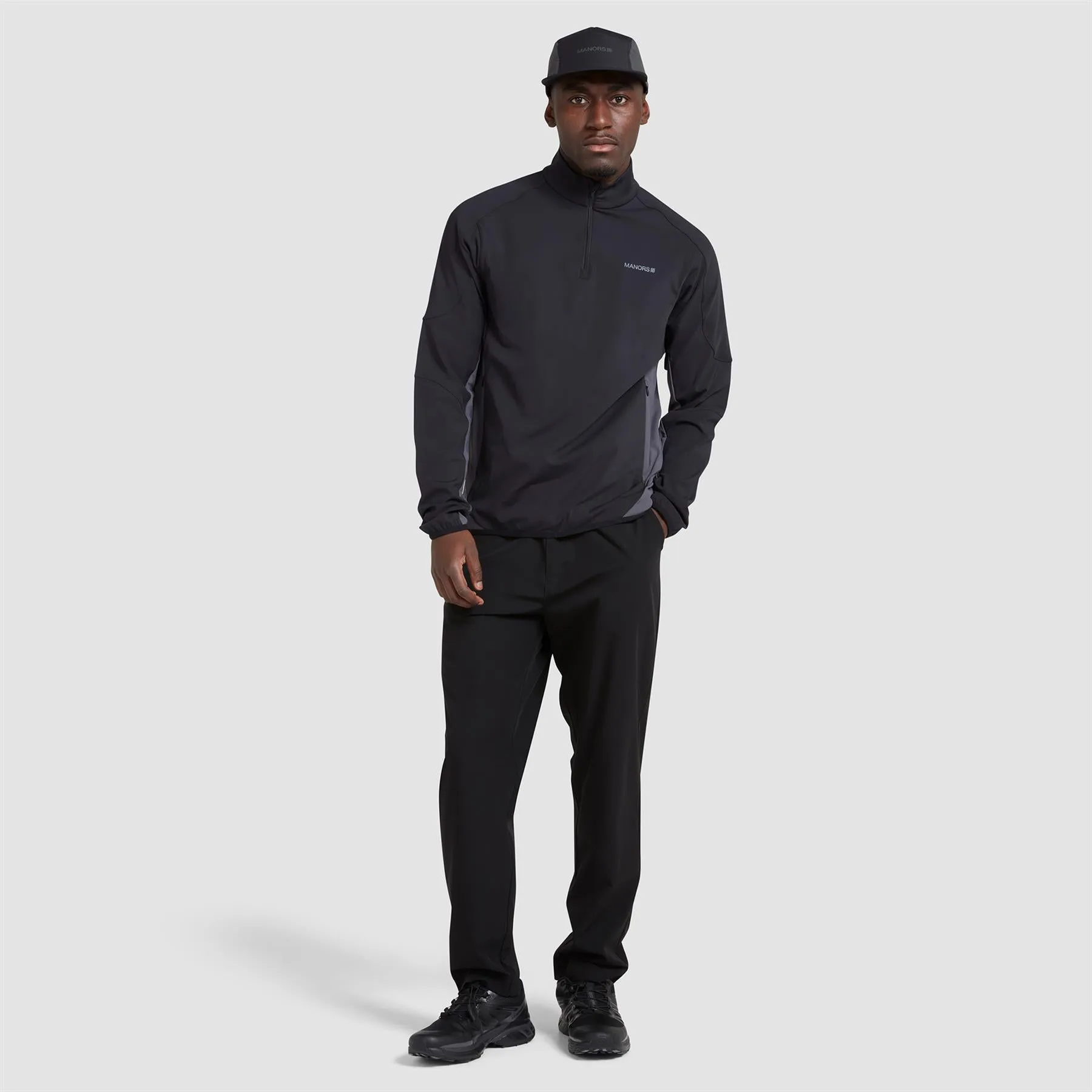 Frontier Quarter Zip Nylon Mid Layer Black - SS24