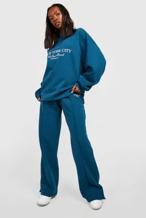 Funnel Neck Sweater Straight Leg Tracksuit