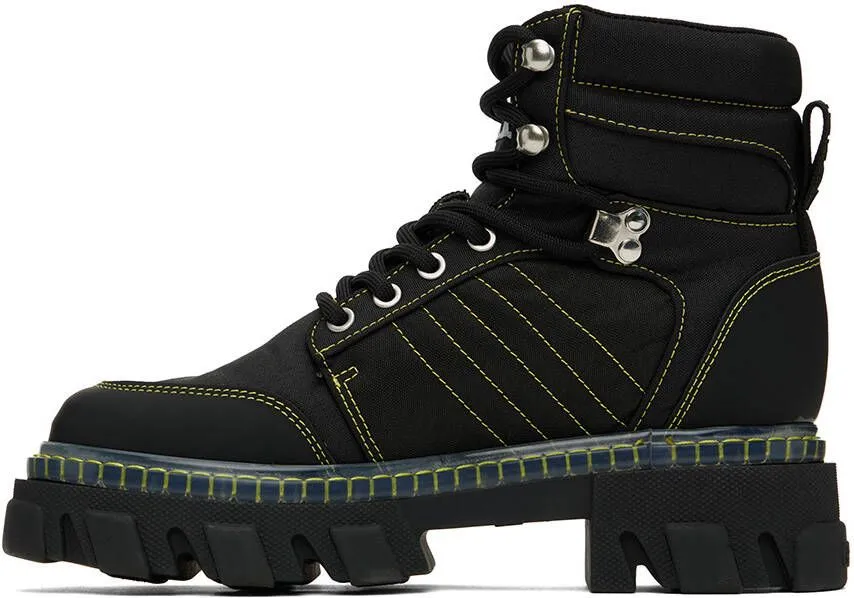 GANNI Black Cleated Hiking Boots