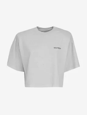 Halfboy - T-shirt crop con spalline e logo sul petto