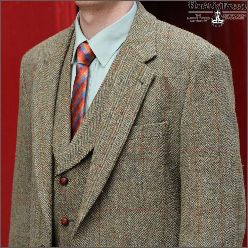 Harris Tweed Beige/Olive Herrinbone Jacket*