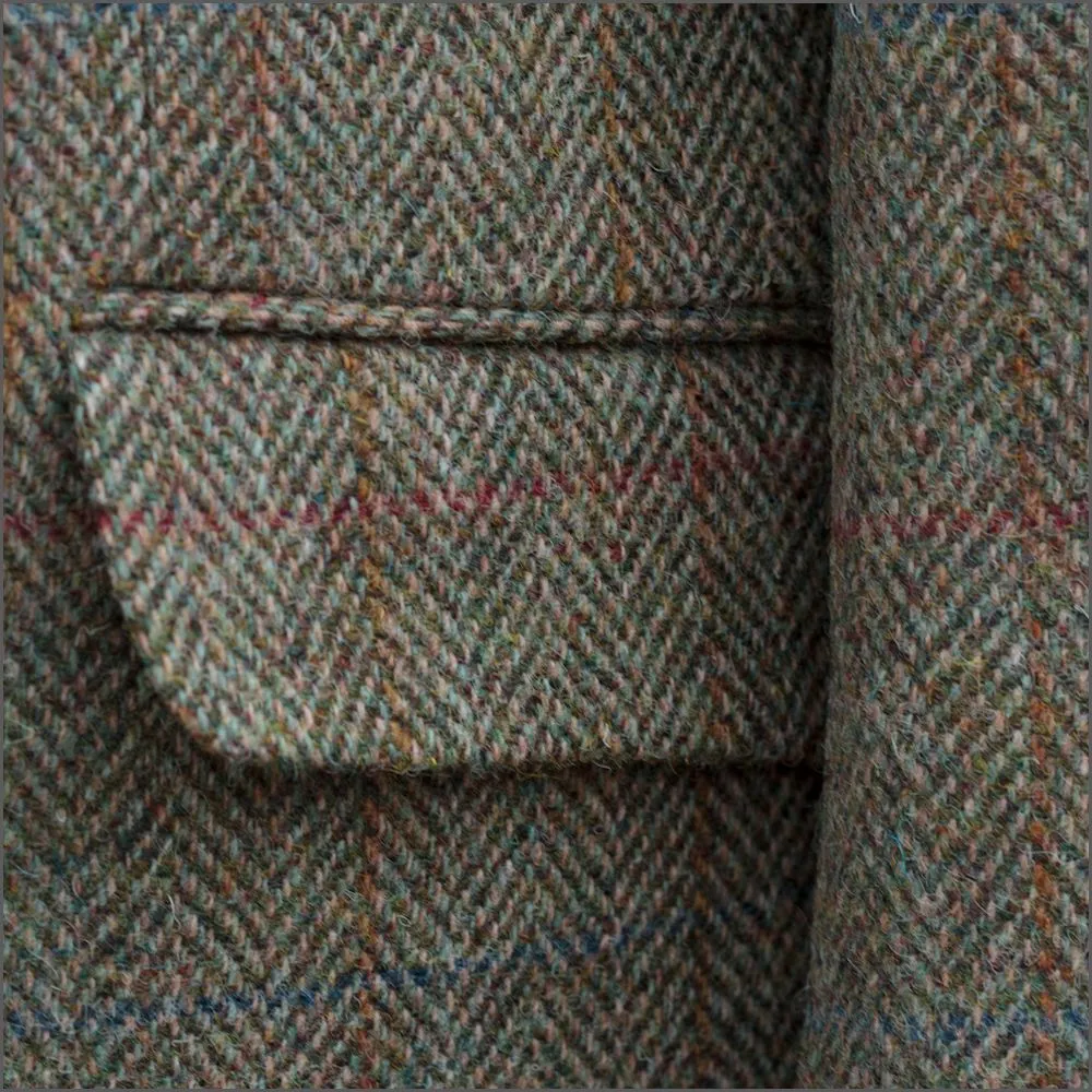 Harris Tweed Beige/Olive Herrinbone Jacket*