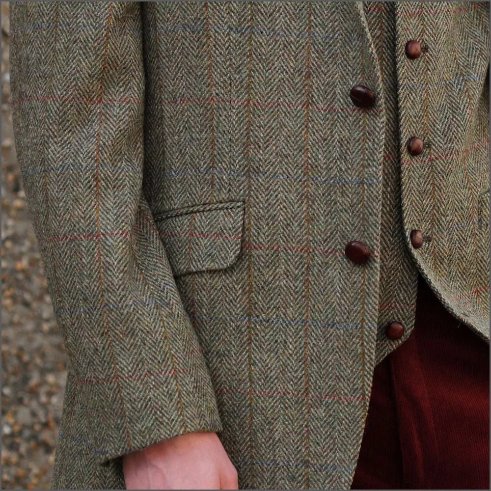 Harris Tweed Beige/Olive Herrinbone Jacket*