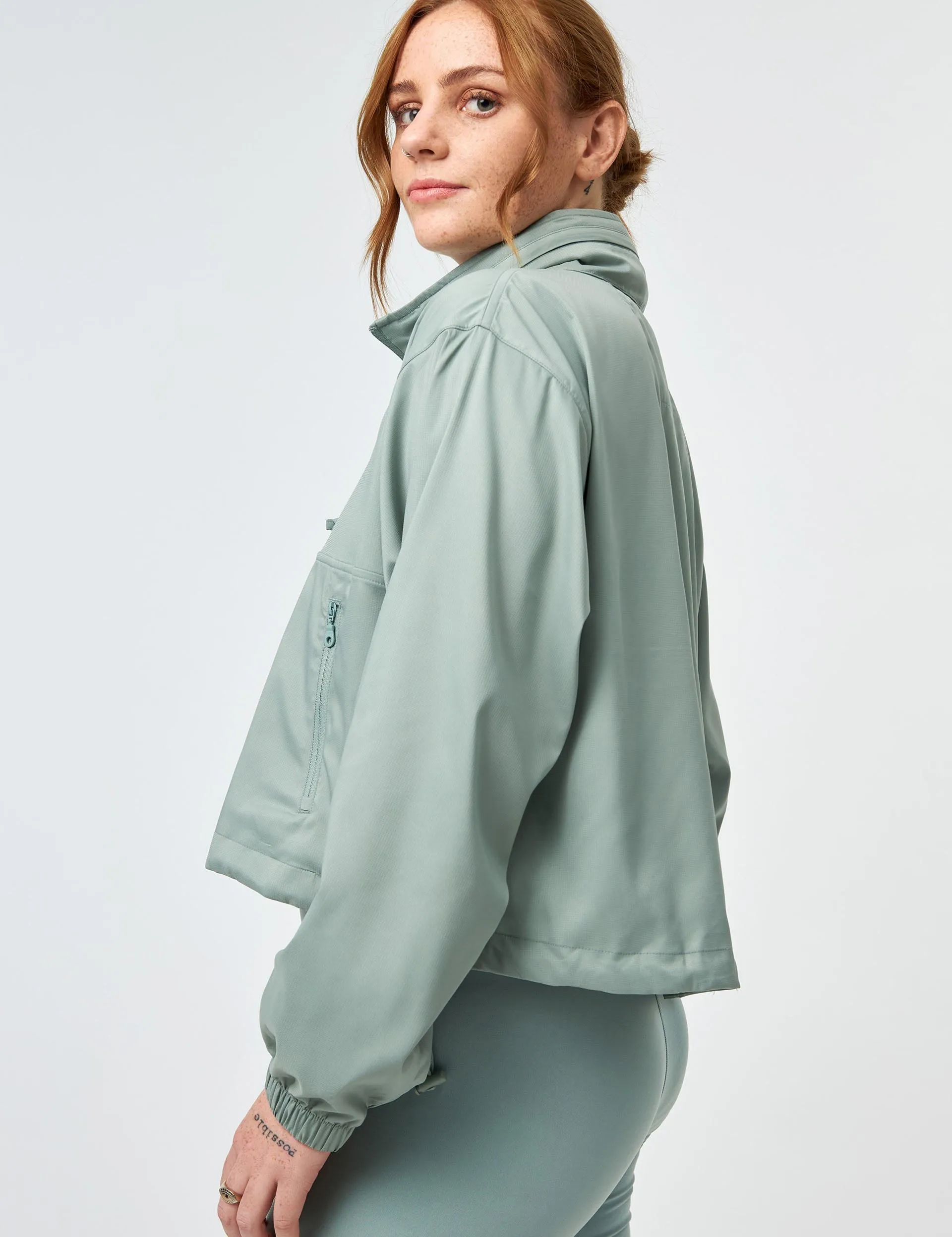 Hummingbird Half Zip Windbreaker - Chinoiserie