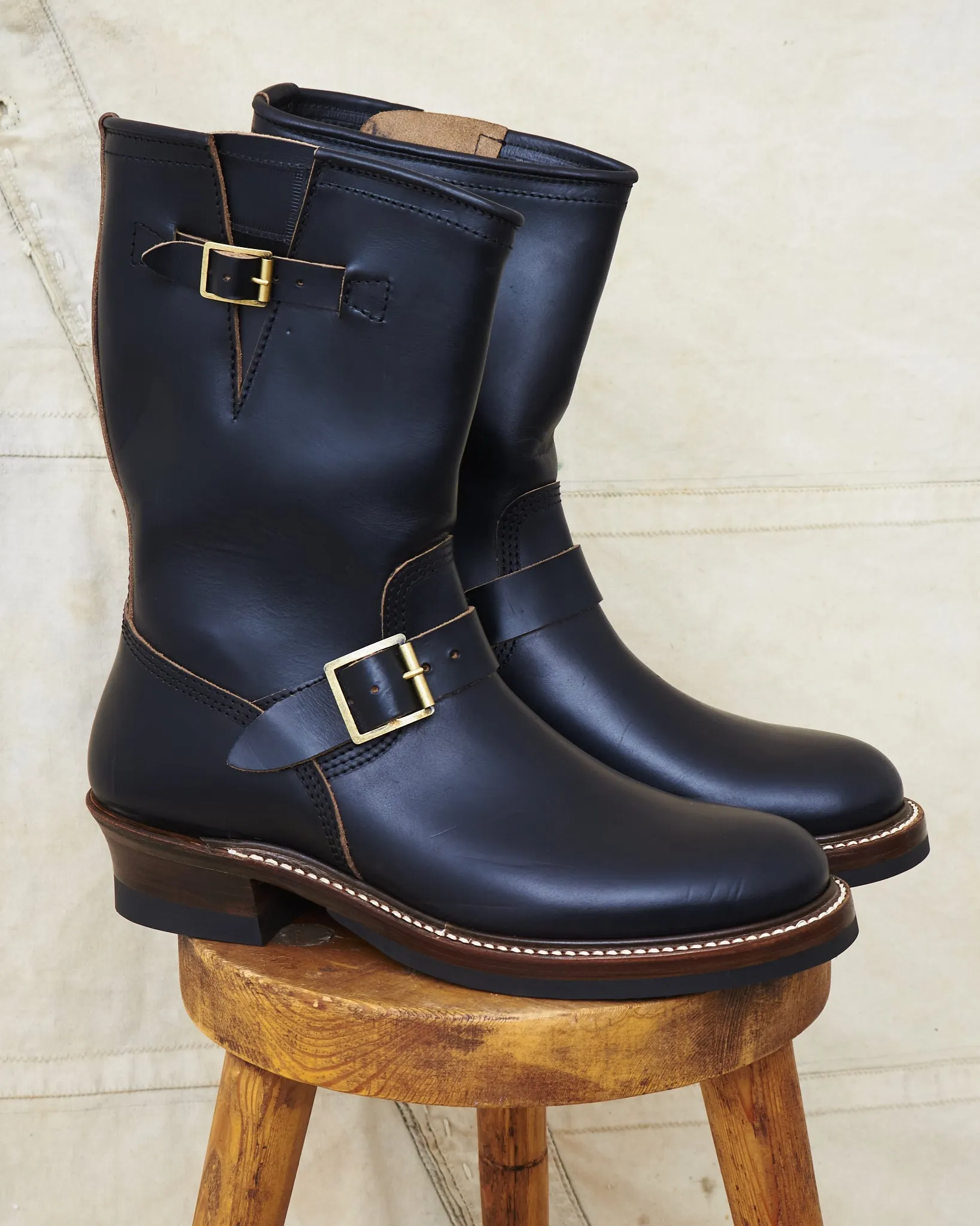 John Lofgren LK-003 Engineer Boots Horween Leather CXL Black