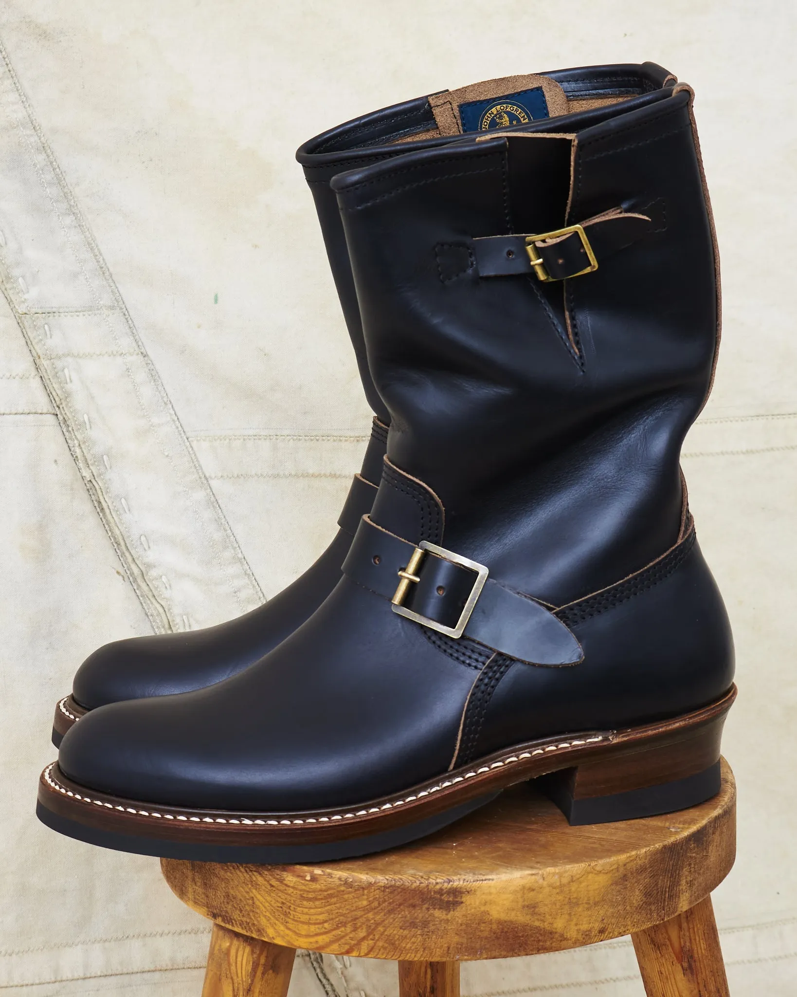 John Lofgren LK-003 Engineer Boots Horween Leather CXL Black