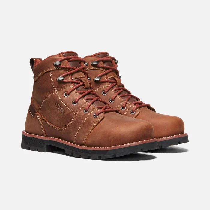 Keen Utility Womens Seattle Aluminum Toe Waterproof Work Boot-Gingerbread/Black