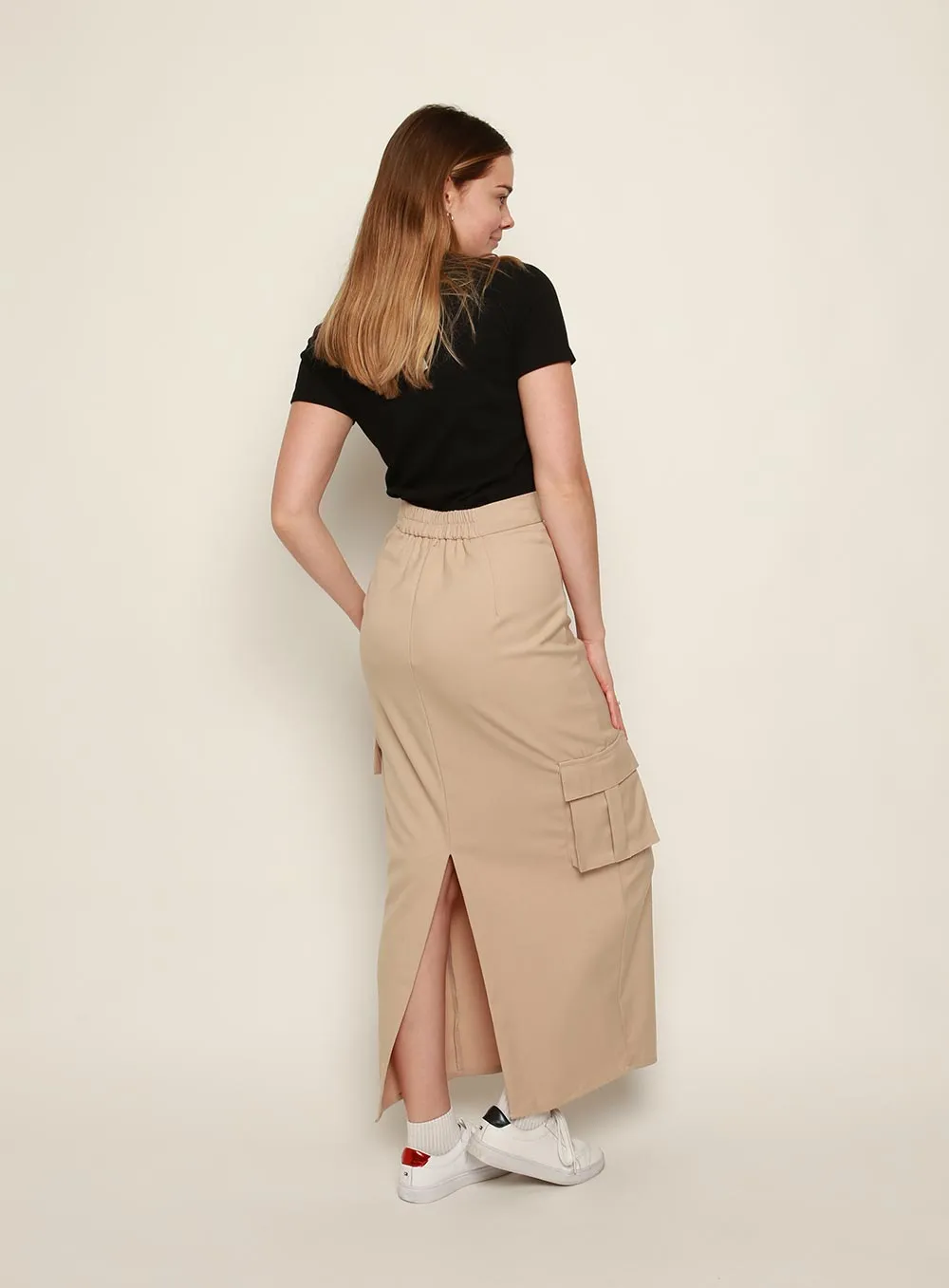 Laura Cargo Skirt-OATMEAL