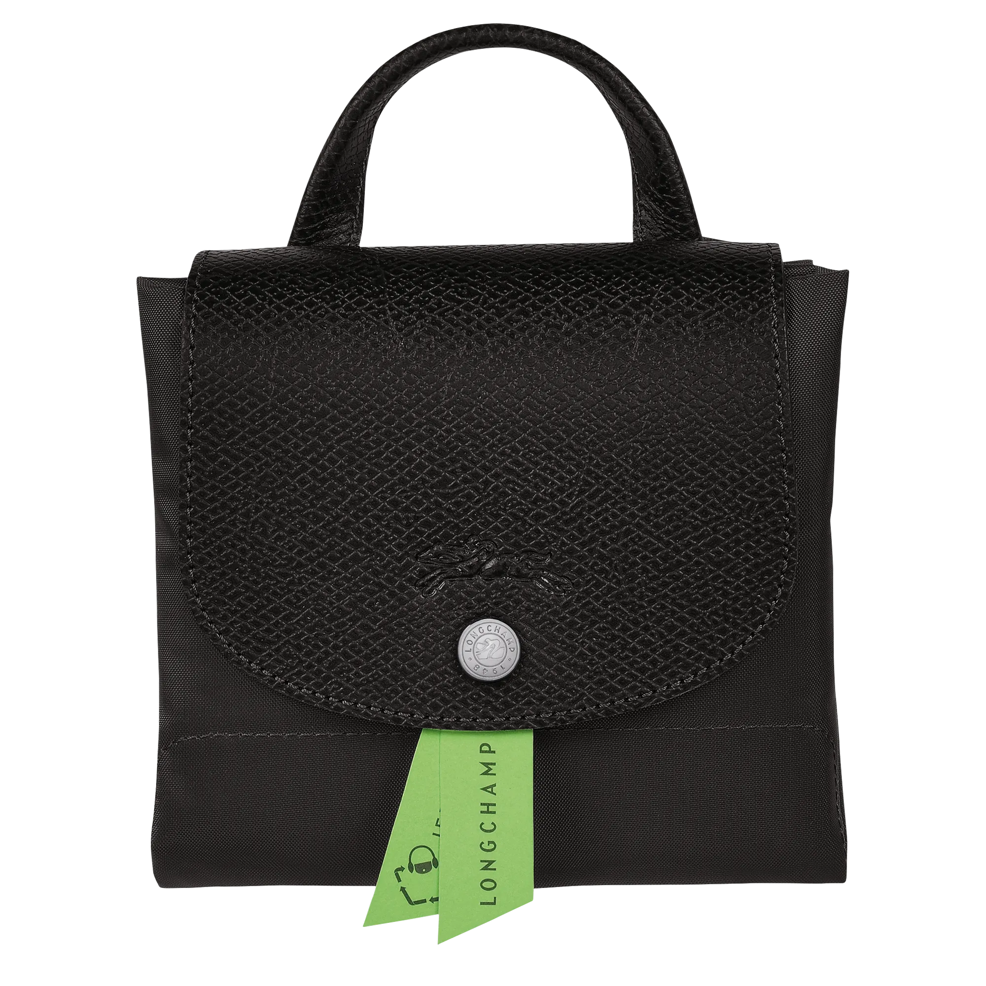 Le Pliage Green M Backpack Black - Recycled canvas