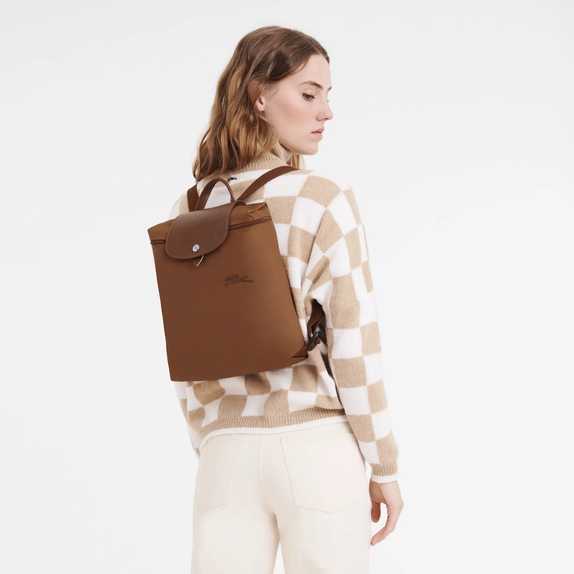 Le Pliage Green M Backpack Cognac - Recycled canvas