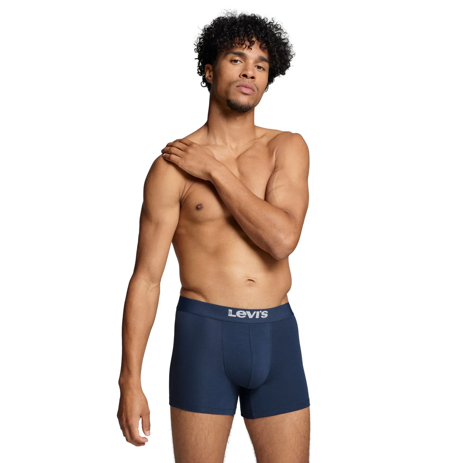 Levis Men Solid Basic Boxer 2 Pack - Navy