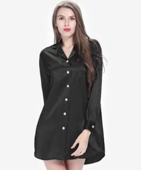 Lilysilk 22 momme long sleeve casual silk nightshirt