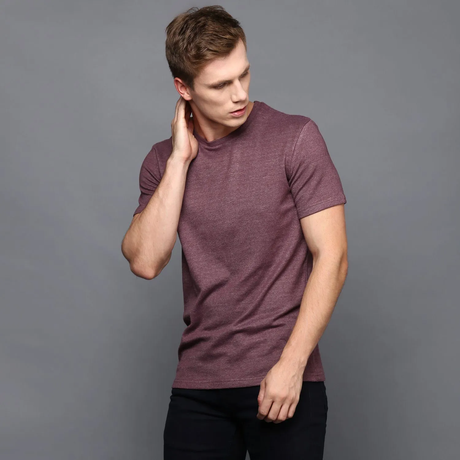 Mauve Basic Crew Neck T-Shirt