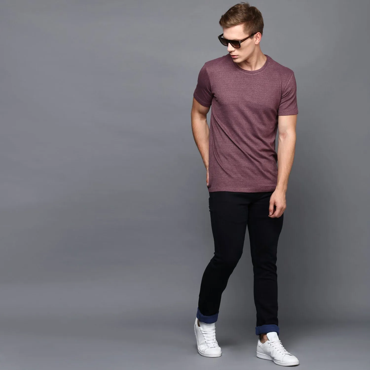 Mauve Basic Crew Neck T-Shirt