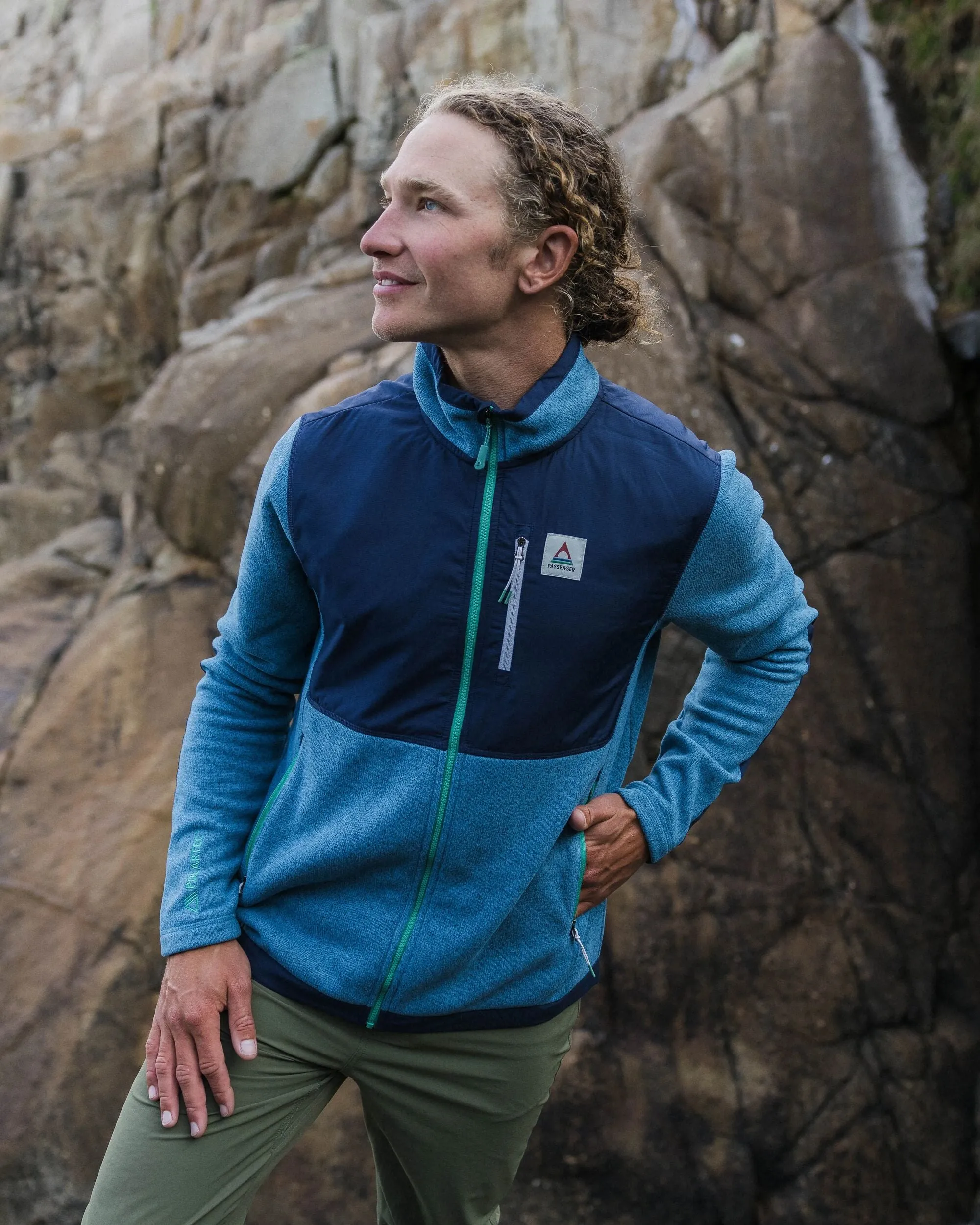 Men's Backroads Recycled Polartec Fleece - Blue Steel Marl