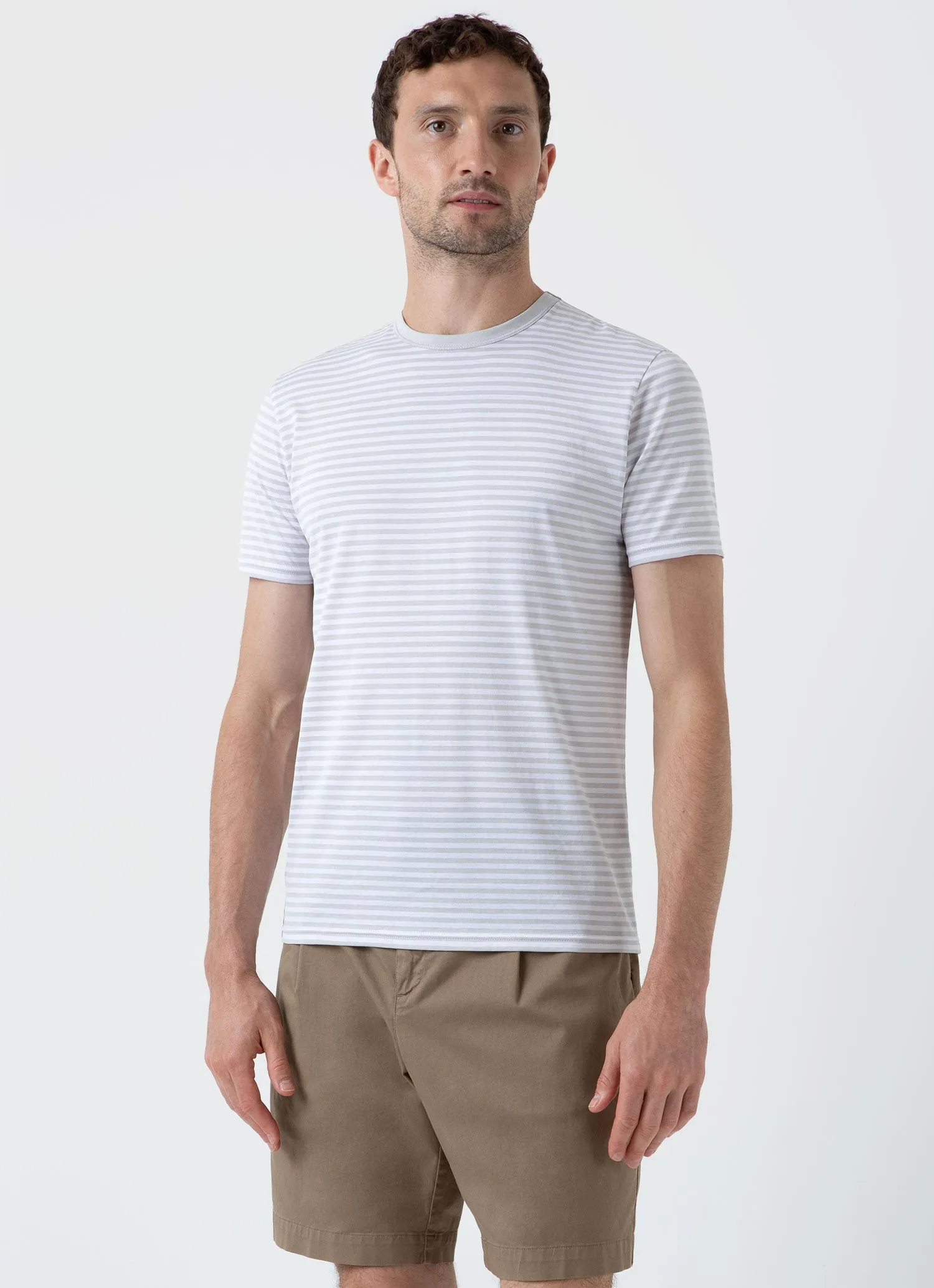 Men's Classic T-shirt in Smoke/White English Stripe