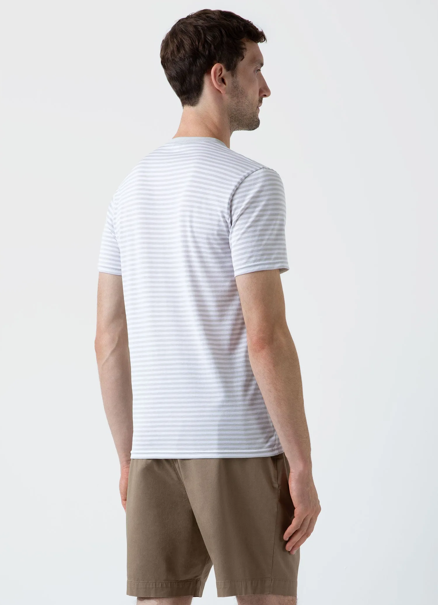 Men's Classic T-shirt in Smoke/White English Stripe