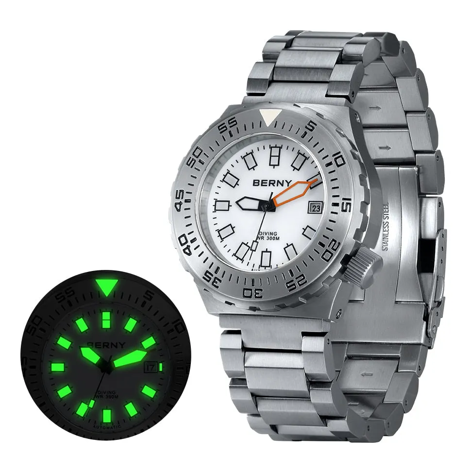 Men's Sapphire Super Luminous 300m Diver Sport Mechanical Wristwatch