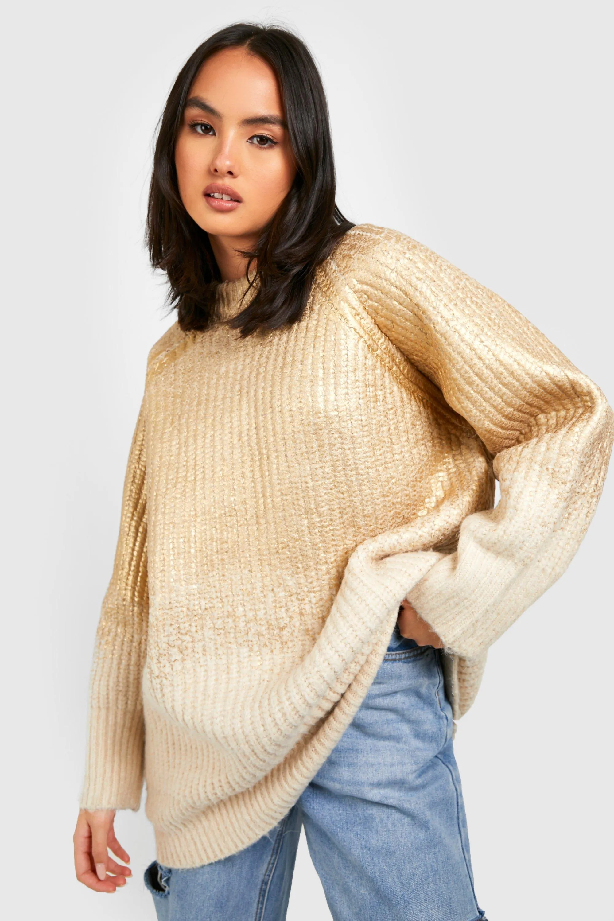 Metallic Coated Sweater